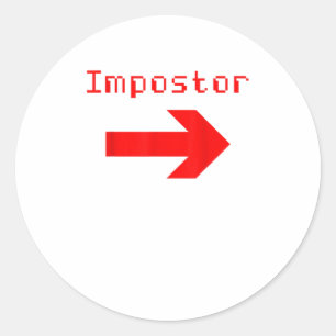 Pegatina Redonda Impostor - Divertido videojuego Aparato