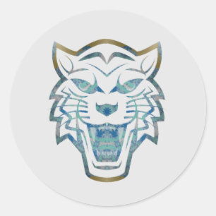 Pegatina Redonda Impresión abstracta de tigre