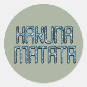 Pegatina Redonda Impresión de arte 3D de Hakuna Matata