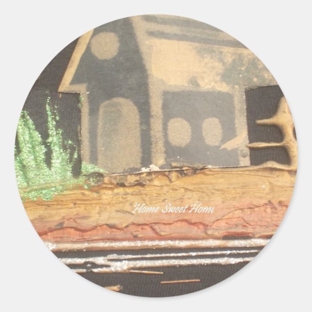 Pegatina Redonda Impresión de arte casero dulce (Anverso)