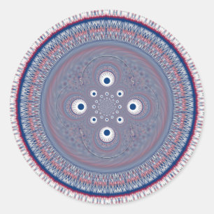 Pegatina Redonda Impresión de arte de diseño radial