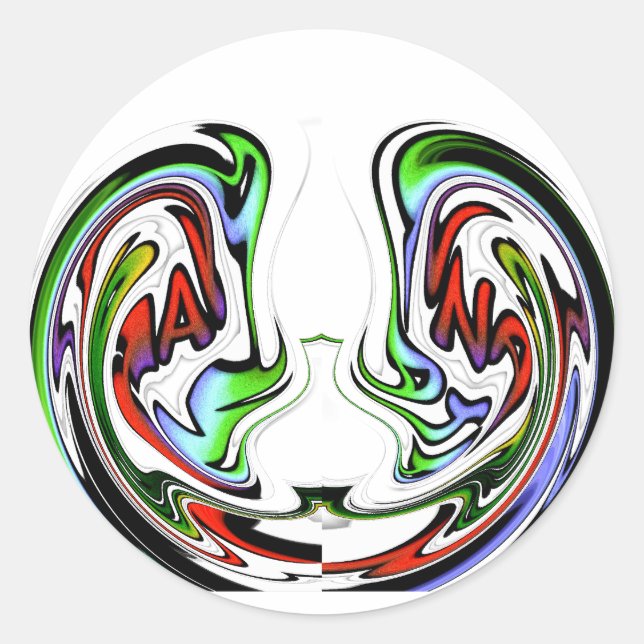 Pegatina Redonda Impresión de arte de hakuna matata asombrosa (Anverso)