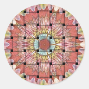 Pegatina Redonda Impresión de arte de inspiración africana - Diseño