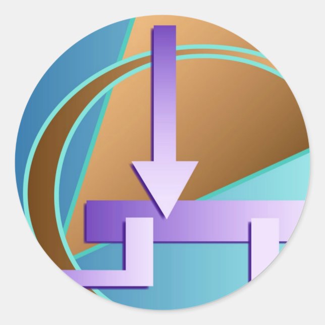 Pegatina Redonda Impresión de arte digital "Diagrama de circuito" (Anverso)