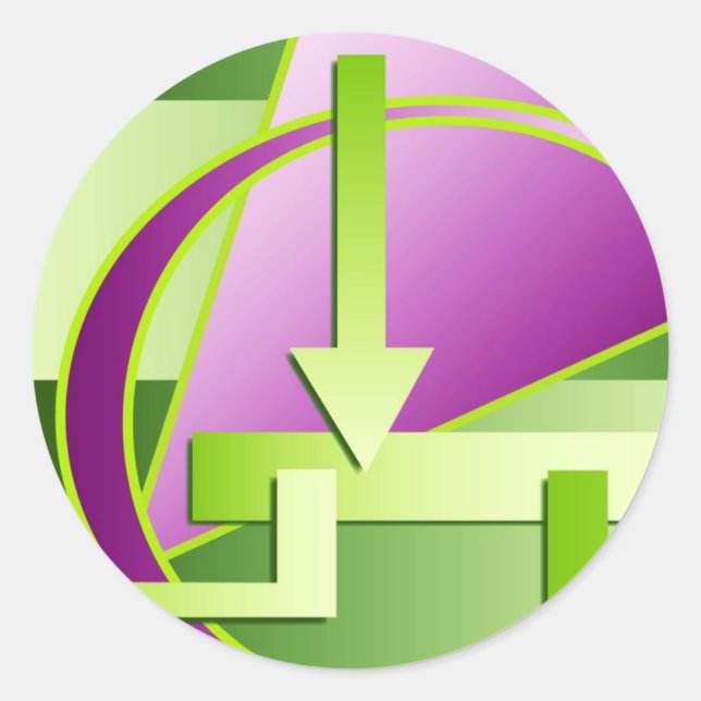 Pegatina Redonda Impresión de arte digital "Diagrama de circuito" (Anverso)