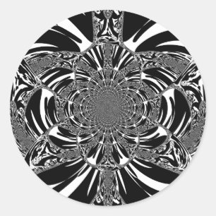 Pegatina Redonda Impresión de arte en Cebra Cebra Kaleidoscope