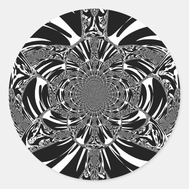 Pegatina Redonda Impresión de arte en Cebra Cebra Kaleidoscope (Anverso)