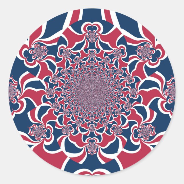 Pegatina Redonda Impresión de arte en Kaleidoscope (Anverso)