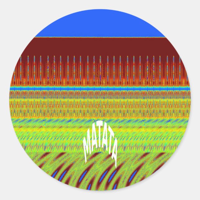 Pegatina Redonda Impresión de arte geométrico colorido (Anverso)