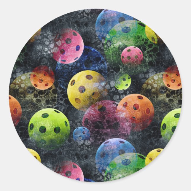 Pegatina Redonda Impresión de bolas (Anverso)