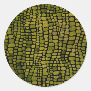 Pegatina Redonda Impresión de cocodrilo acuático