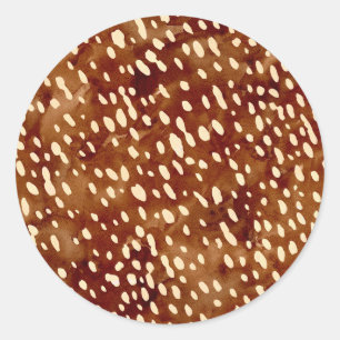 Pegatina Redonda Impresión de Deer de color de agua