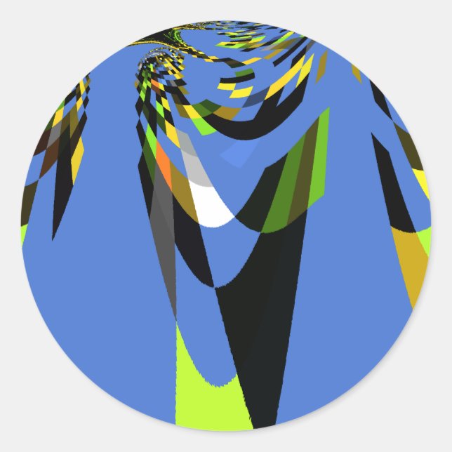 Pegatina Redonda Impresión de dibujos animados con motivos tribales (Anverso)