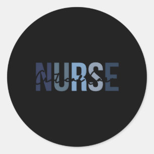 Pegatina Redonda Impresión De Enfermeras De Atención Crítica Para E