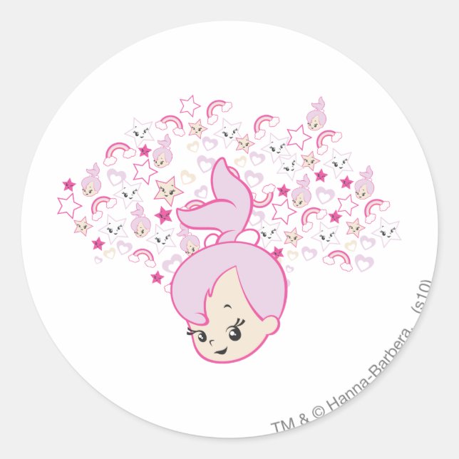 Pegatina Redonda Impresión de estrella PEBBLES™ (Anverso)