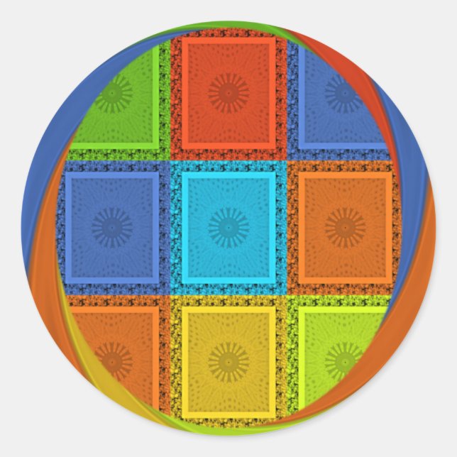 Pegatina Redonda Impresión de imágenes en blanco y negro (Anverso)