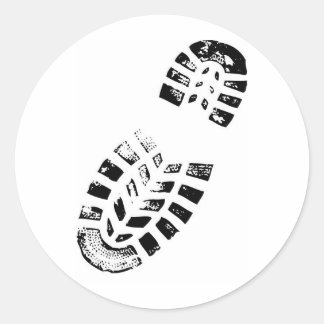 Pegatina Redonda impresión de la bota