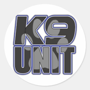 Pegatina Redonda Impresión de la unidad K9 de la policía