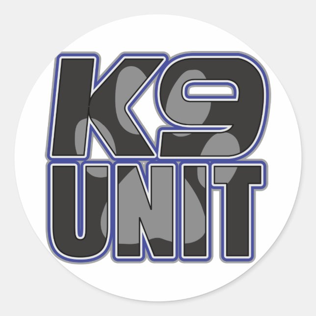 Pegatina Redonda Impresión de la unidad K9 de la policía (Anverso)