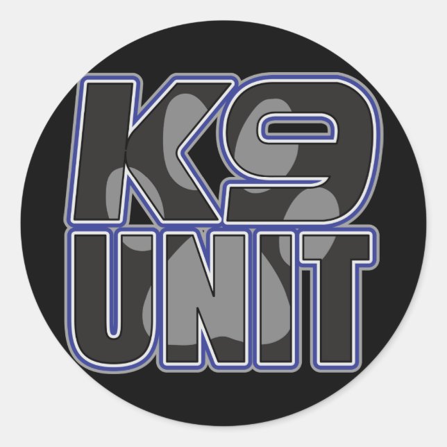 Pegatina Redonda Impresión de la unidad K9 de la policía (Anverso)
