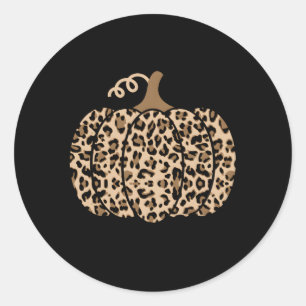 Pegatina Redonda Impresión de leopardo de calabaza para N