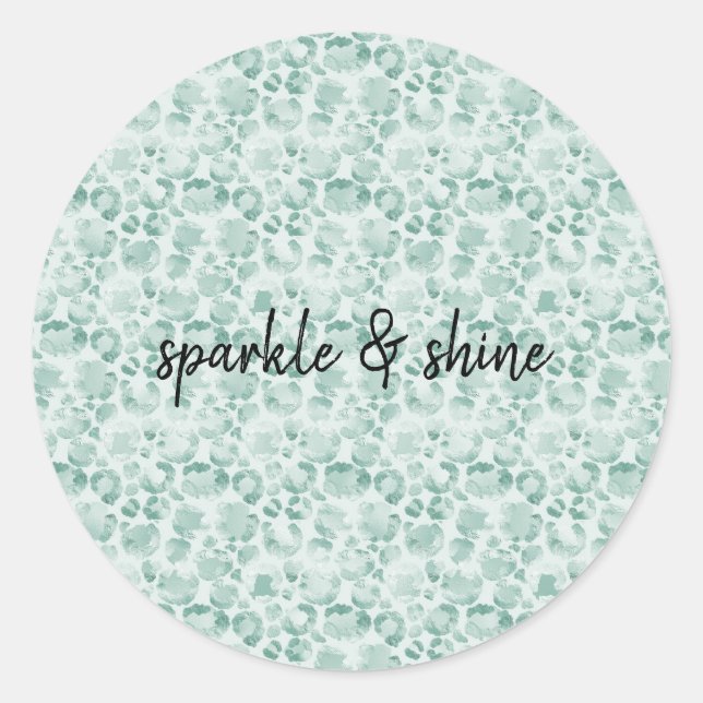 Pegatina Redonda Impresión de leopardo de Mint Glam (Anverso)