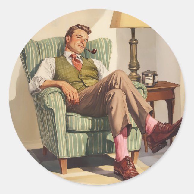 Pegatina Redonda Impresión de lienzo estirado (Anverso)