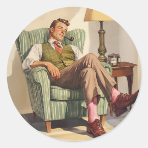 Pegatina Redonda Impresión de lienzo estirado