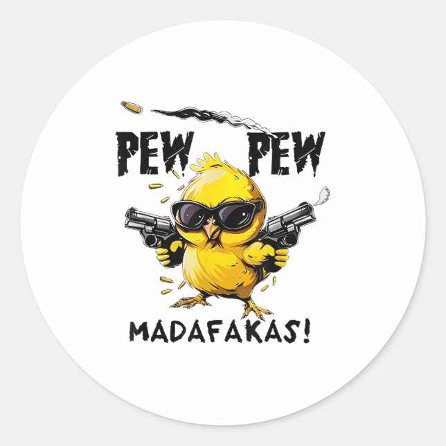 Pegatina Redonda Impresión de pájaro Relax Fit Swea - Uni-adultos - (Anverso)