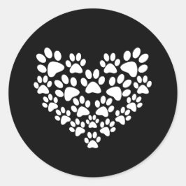 Pegatina Redonda Impresión de papel blanco negro