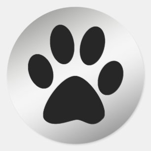 PEGATINA REDONDA IMPRESIÓN DE PAPEL NEGRO EN PLATA