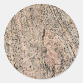 Pegatina Redonda Impresión de sedimentos de granito rosa y negro