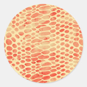 Pegatina Redonda Impresión de serpientes acuarelas