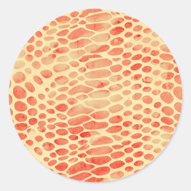 Pegatina Redonda Impresión de serpientes acuarelas (Anverso)