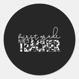 Pegatina Redonda Impresión de vacas para enseñanza primaria de prim