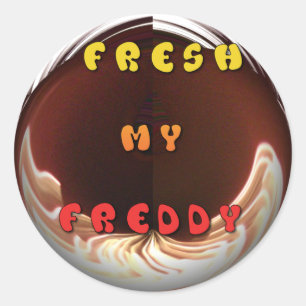 Pegatina Redonda Impresión fresca de mi Freddy Art