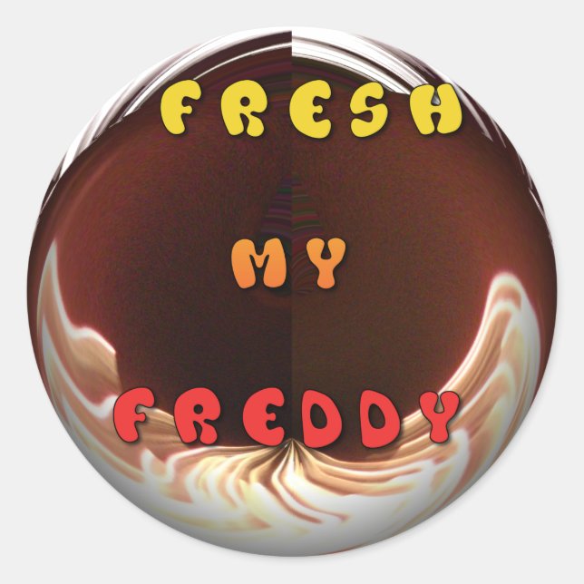 Pegatina Redonda Impresión fresca de mi Freddy Art (Anverso)