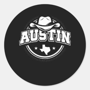 Pegatina Redonda Impresión gráfica de Austin Texas