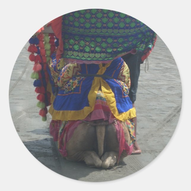 Pegatina Redonda Impresión/gráfico de arte capilar caprichoso (Anverso)