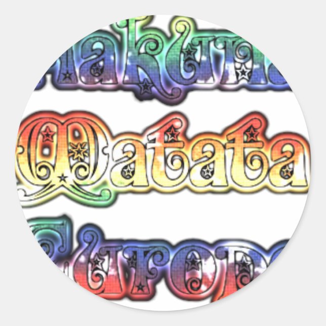 Pegatina Redonda Impresión/gráfico de arte Hakuna Matata Europe (Anverso)