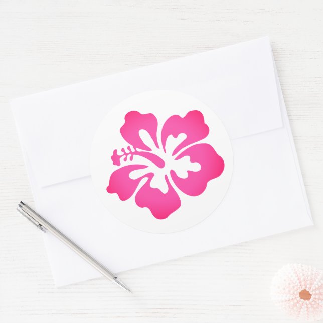 Pegatina Redonda Impresión hawaiana (Sobre)