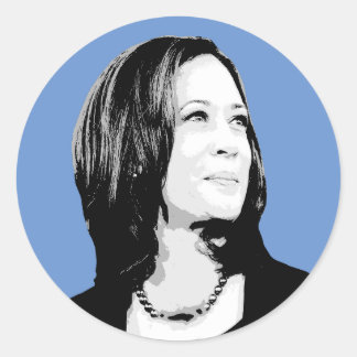 Pegatina Redonda Impresión vertical Kamala Harris