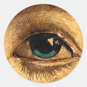 Pegatina Redonda Impresionante bola de ojos impares mirándote