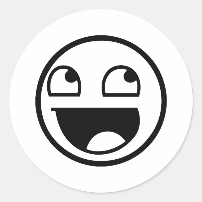 Pegatina Redonda Impresionante cara (Anverso)