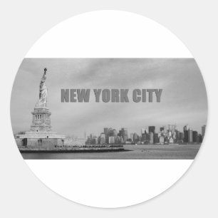 Pegatina Redonda Impresionante ciudad de Nueva York