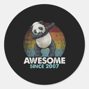 Pegatina Redonda Impresionante desde 2007 Dabbing Panda 13º cumplea