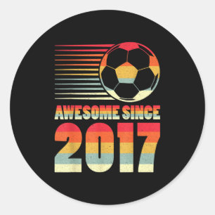 Pegatina Redonda Impresionante Desde 2017 Regalos Vintage de Fútbol