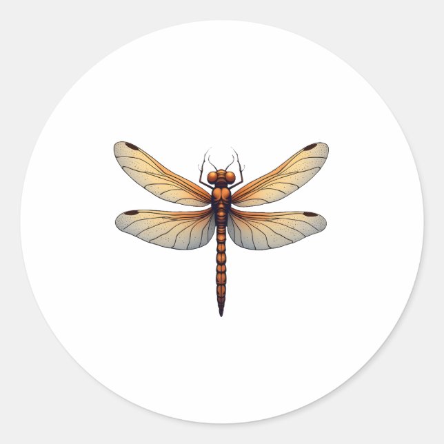 Pegatina Redonda Impresionante disfraz de libélula para niños y Chi (Anverso)