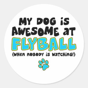 Pegatina Redonda Impresionante en Flyball