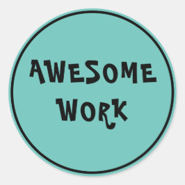 Pegatina Redonda Impresionante estímulo al profesorado de trabajo